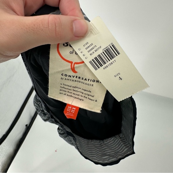 NEW Anthropologie Conversations 38 Of 52 Black Floral Circle Skirt size 4 - Picture 5 of 6